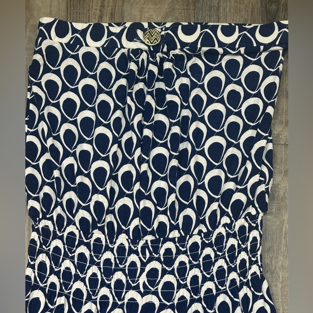 Macbeth Collection Navy and White Patterned Jumps… - image 5